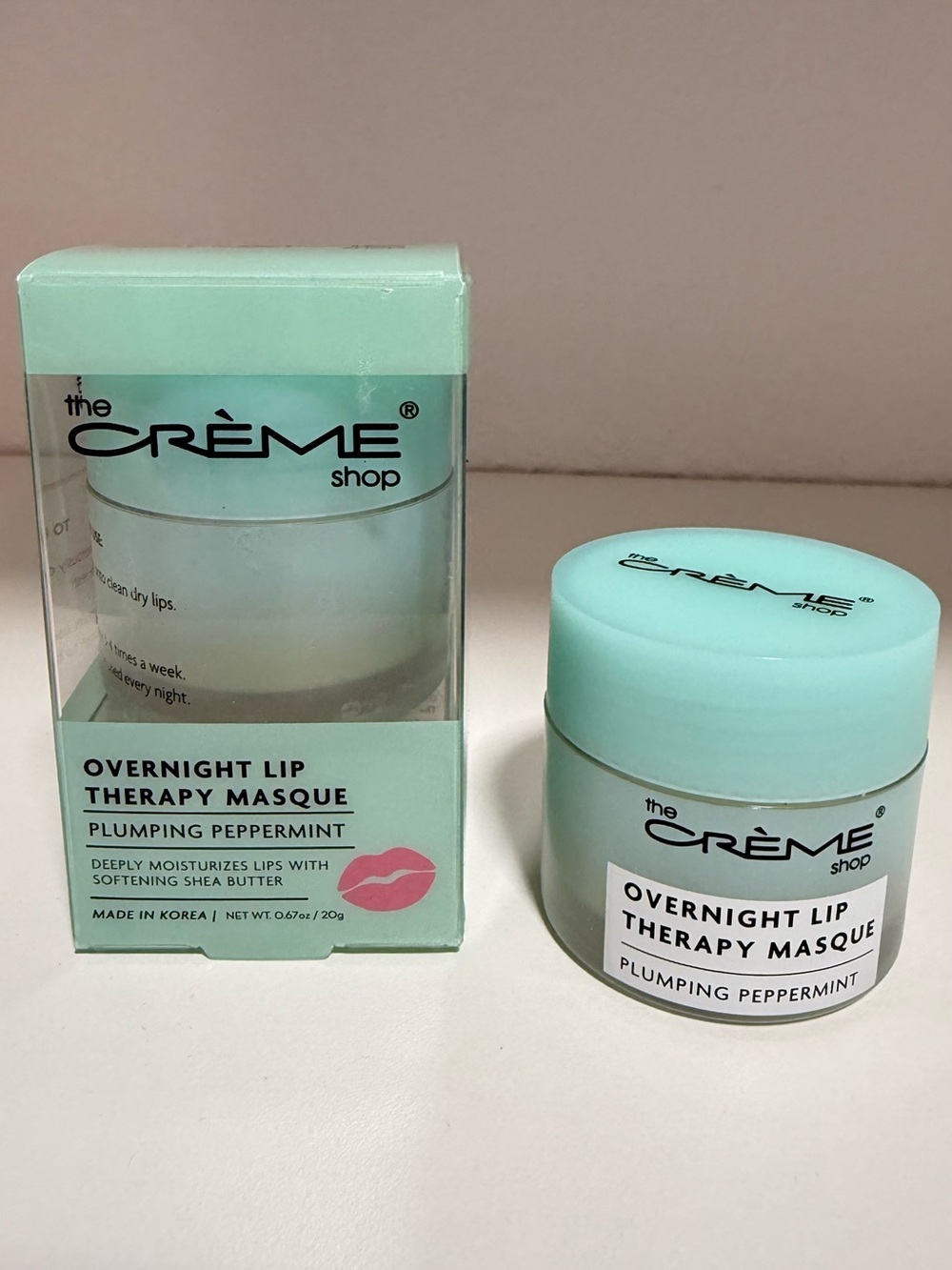 The Crème Shop Overnight Lip Therapy Masque - Mint Green (Plumping Peppermint)